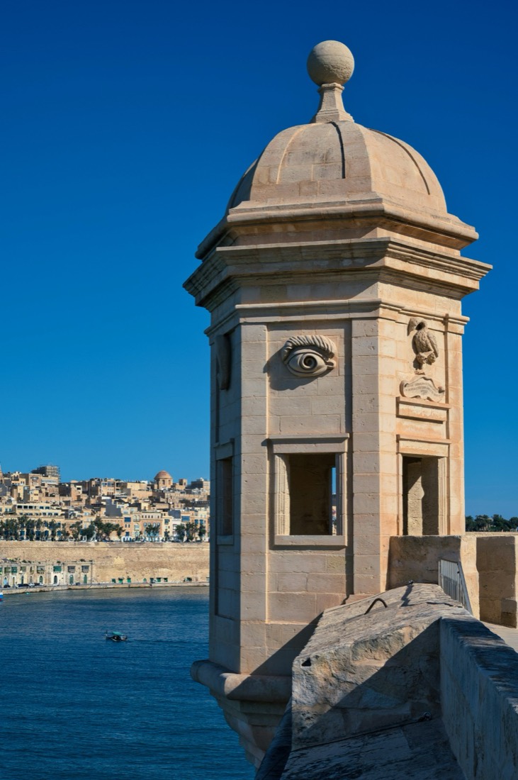 The Gardjola watchtower overlooking the Grand Harbour, Malta